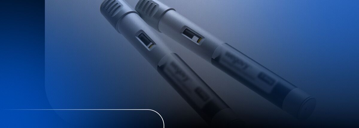 Canetas esferográficas modernas em vista lateral