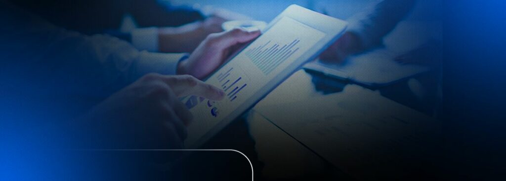 Análise de dados em tablet com gráficos