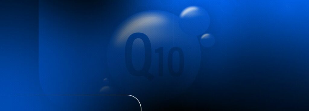 Fundo azul com bolhas e o texto Q10