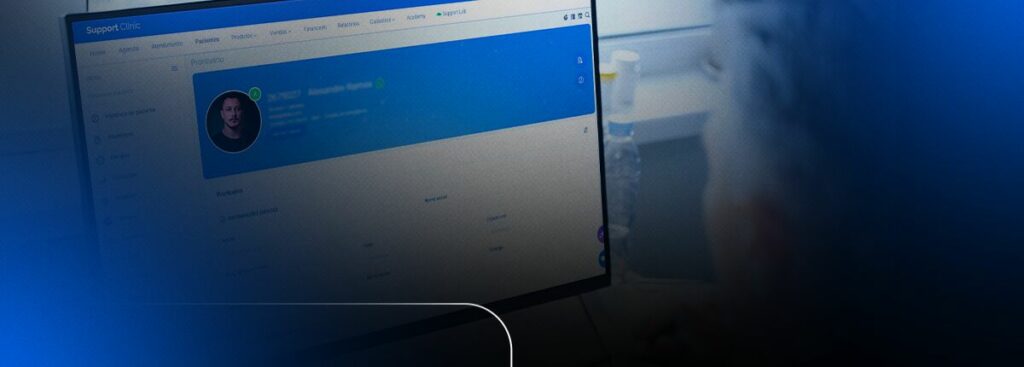 Tela de suporte com dados do usuário visíveis